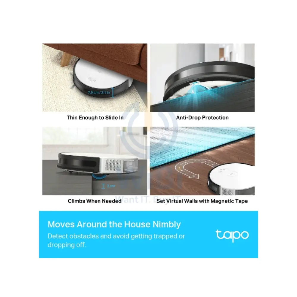 TP-Link (Tapo RV10) Robot Vacuum & Mop - 2600 mAh / 4-Level Accessories > Smart Devices