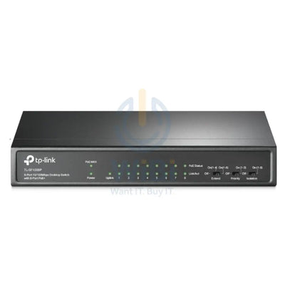 TP-Link (TL-SF1009P) 9-Port 10/100Mbps Desktop Switch with 8-Port PoE + - 1.8 Gbps / LAN Networking Products > Switches