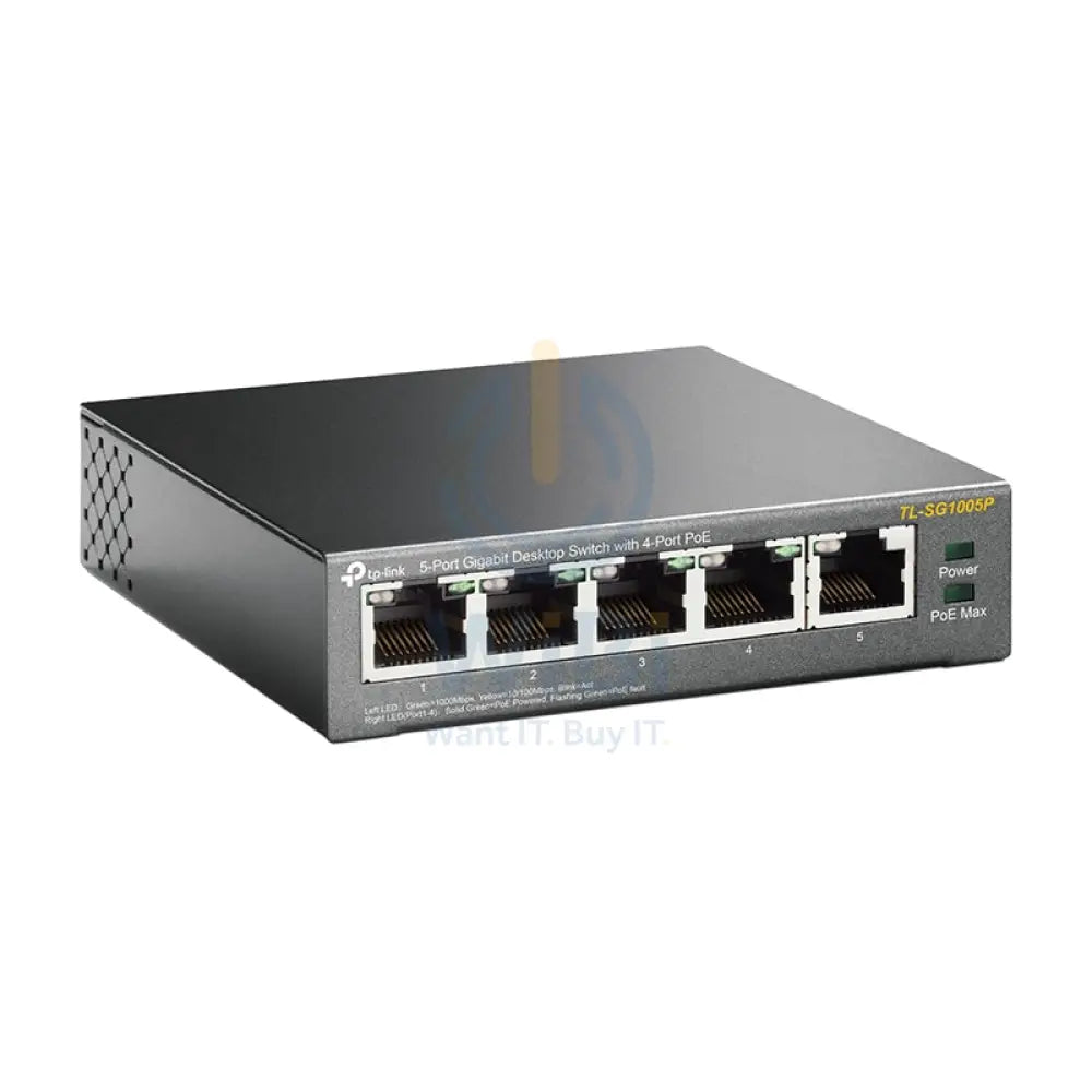 TP-Link (TL-SG1005P) 5-Port Gigabit Desktop Switch with 4-Port PoE - 10Gbps / LAN Networking Products > Switches
