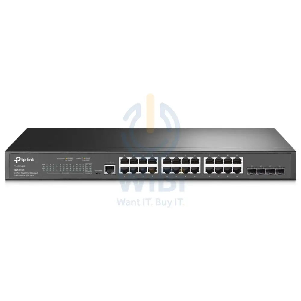 TP-Link (TL-SG3428) JetStream 24-Port Gigabit L2 Managed Switch with 4 SFP Slots - 56Gbps / Micro-USB / LAN Networking