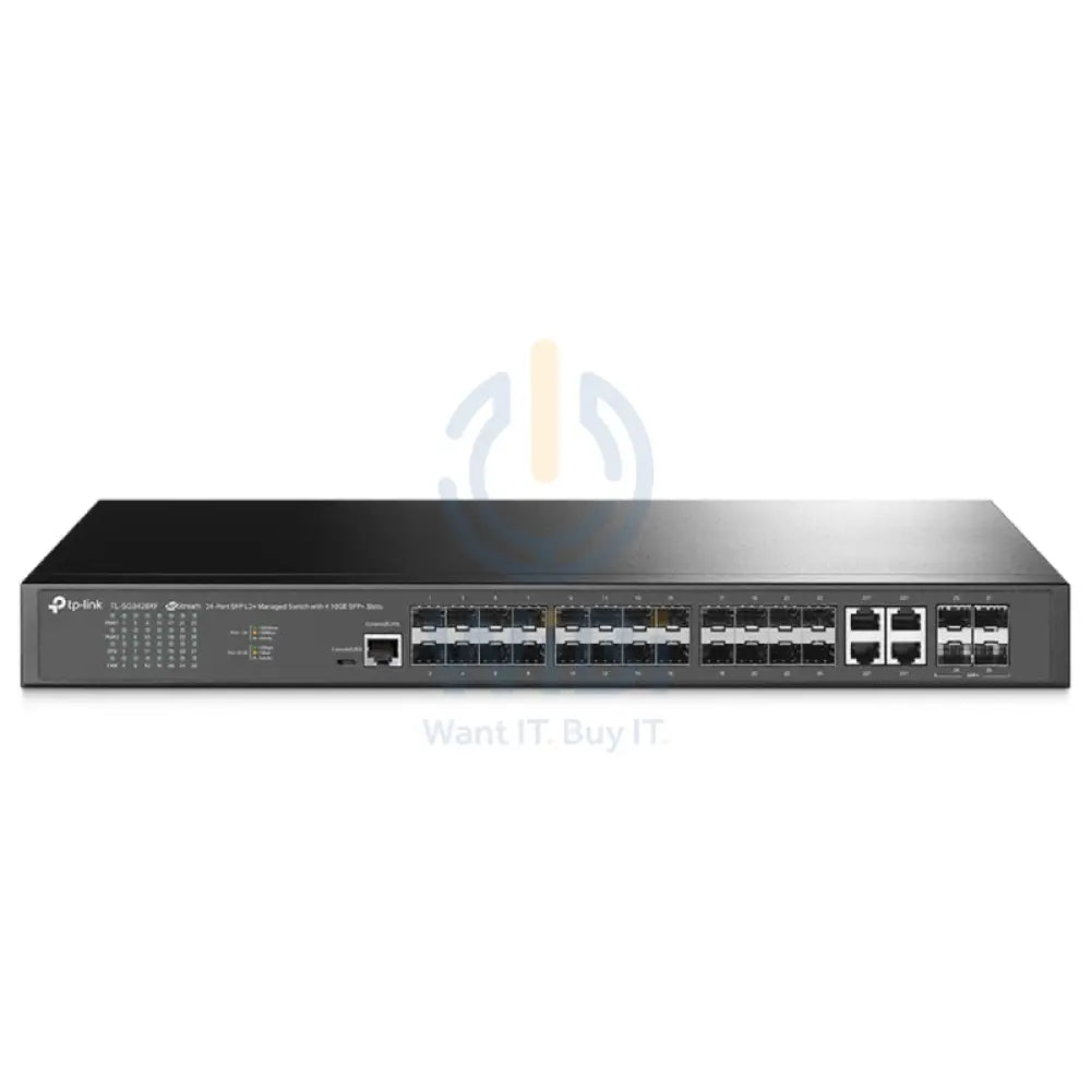 TP-Link (TL-SG3428XF) JetStream 24-Port SFP L2 + Managed Switch with 4 10GE SFP + Slots - 128Gbps / Micro-USB / LAN