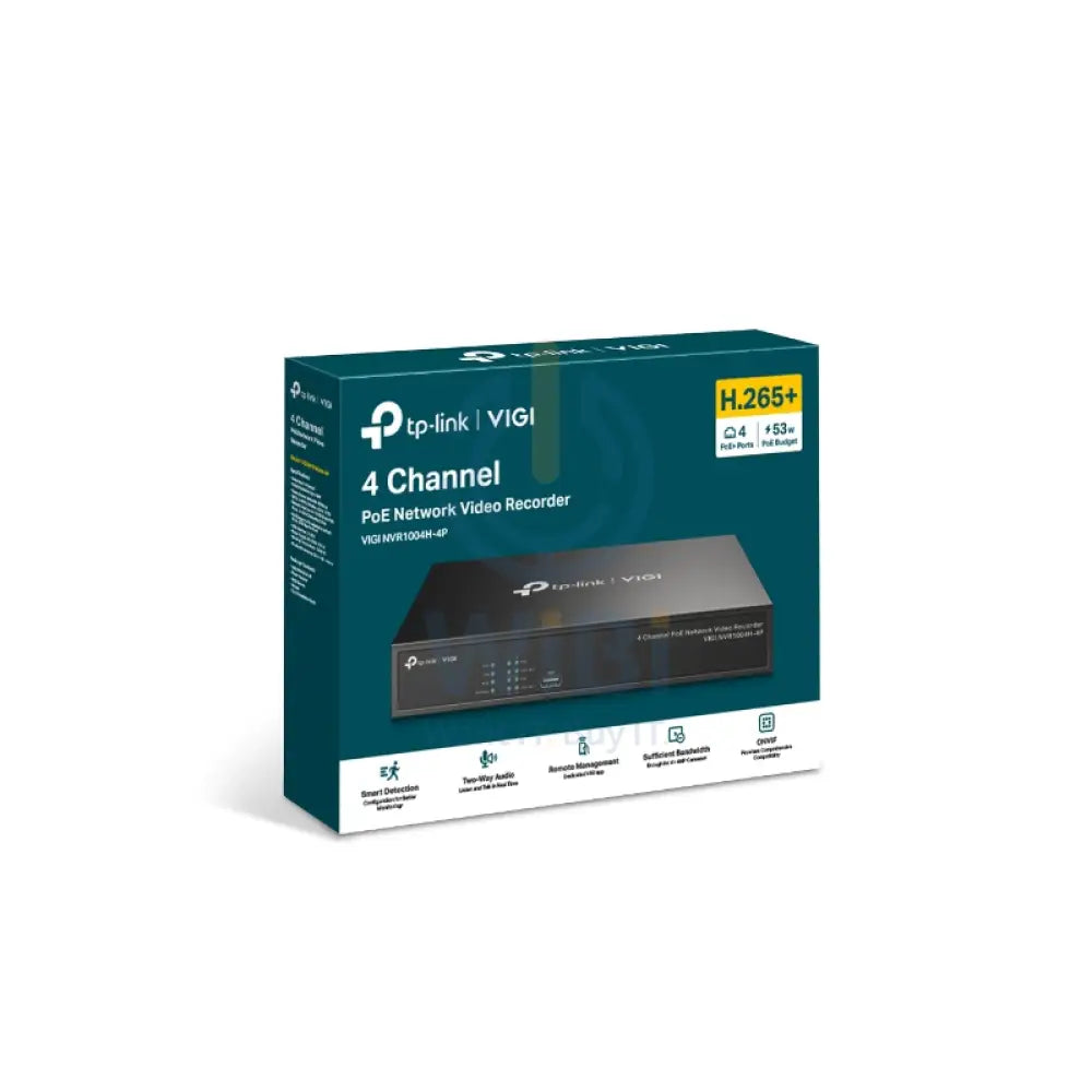 TP-LINK VIGI 4 Channel PoE + Network Video Recorder - RJ-45 USB 2.0 / SATA / Black Cameras > Camcorders