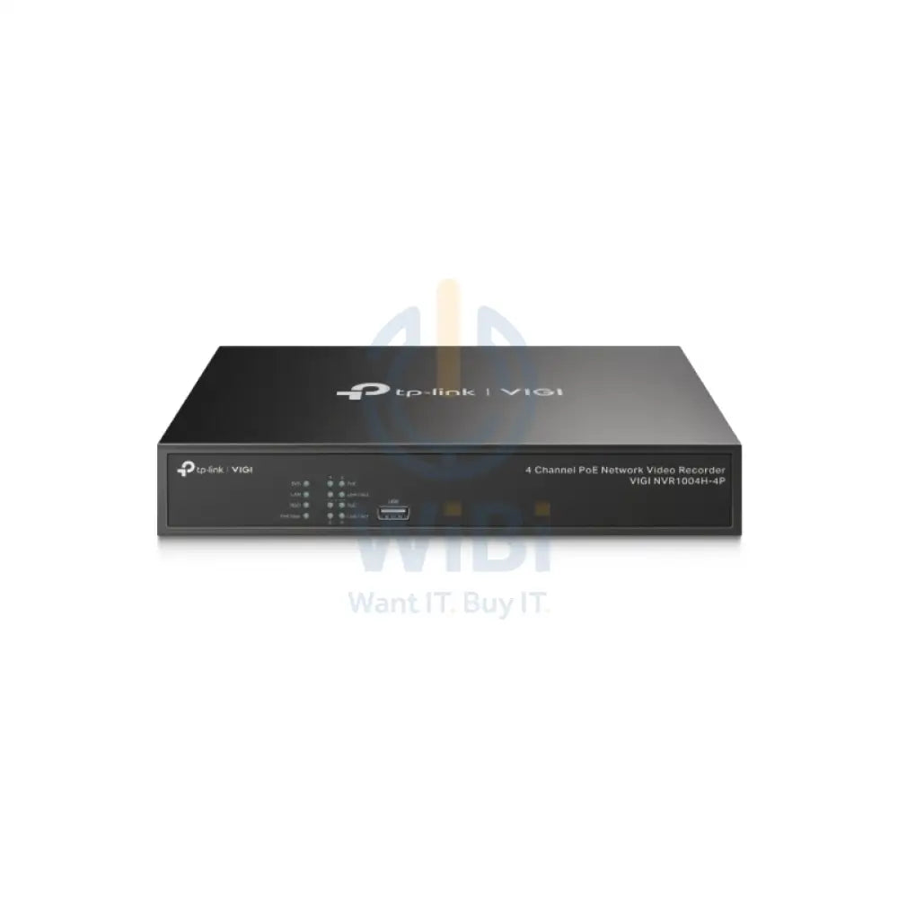 TP-LINK VIGI 4 Channel PoE + Network Video Recorder - RJ-45 USB 2.0 / SATA / Black Cameras > Camcorders