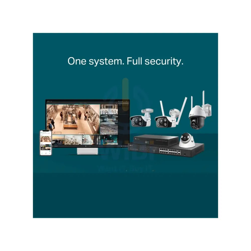 TP-Link VIGI 4MP Outdoor Full-Color Bullet Network Camera - RJ45 / White Cameras > Security Cameras
