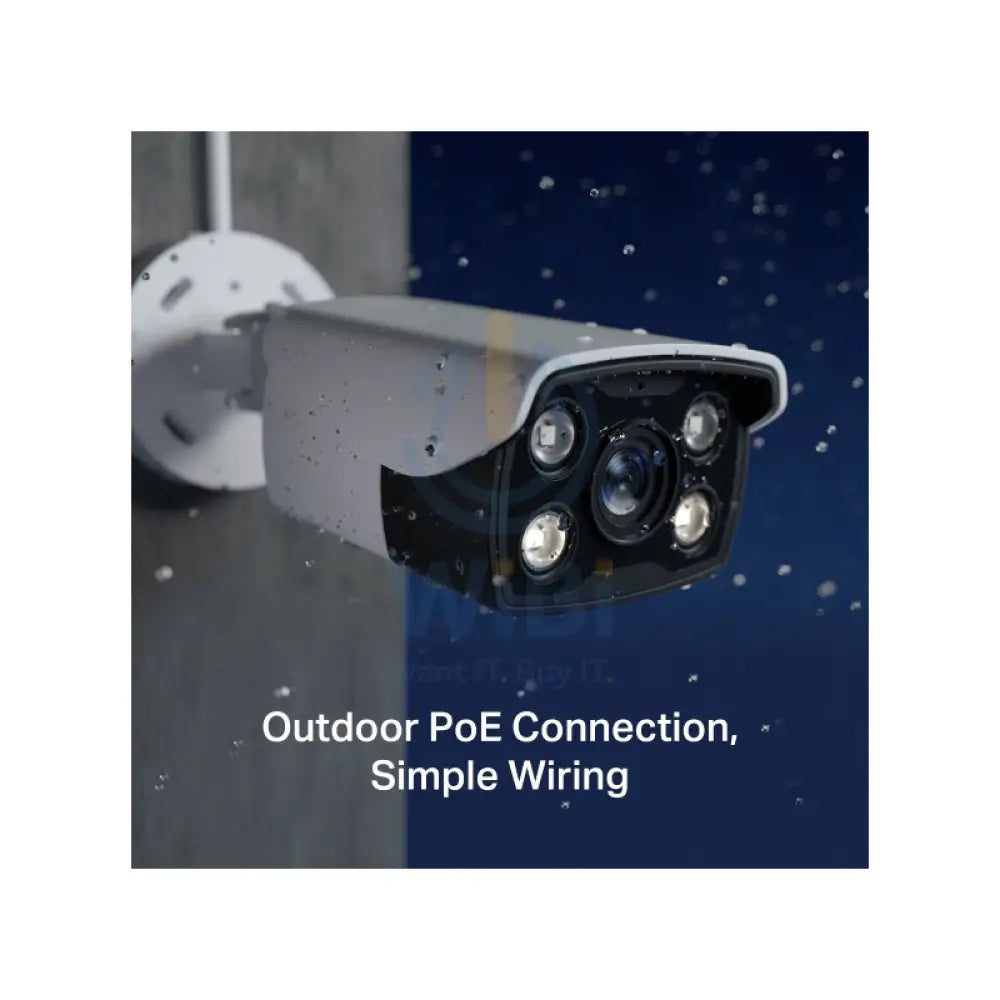 TP-Link VIGI 4MP Outdoor Full-Color Bullet Network Camera - RJ45 / White Cameras > Security Cameras