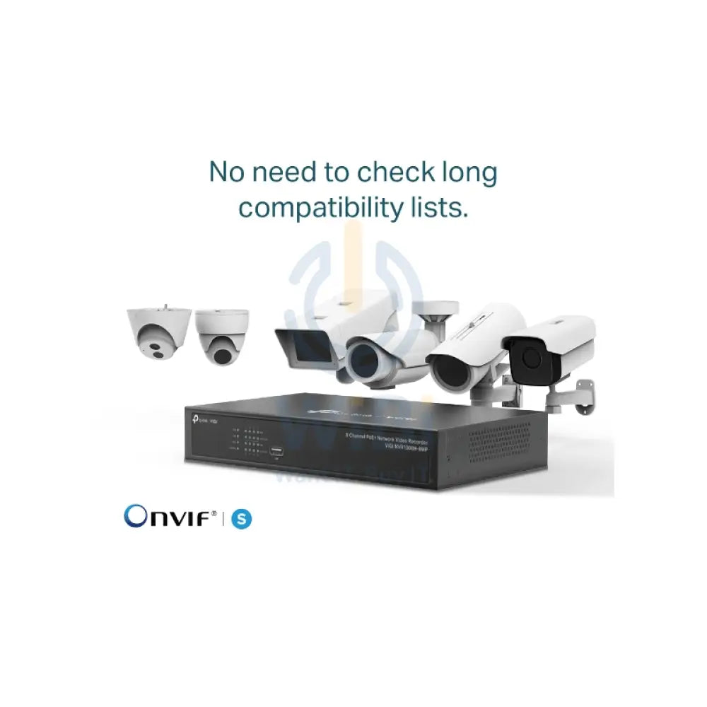 TP-LINK VIGI 8 Channel PoE + Network Video Recorder - RJ-45 / USB 2.0 / SATA / Black Cameras > Camcorders