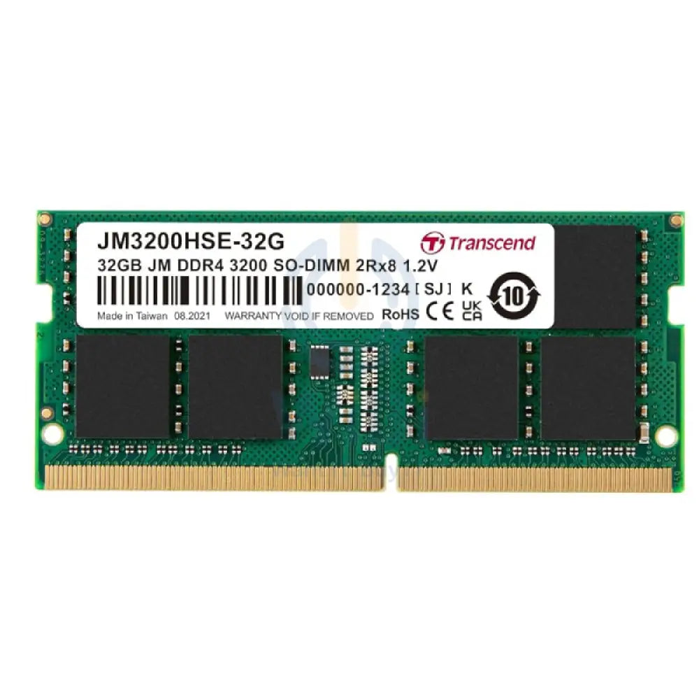 Transcend SO-DIMM SO-DIMM لابتوب ذاكرة - 32 جيجابايت / DDR4 / 3200 ميغاهرتز / وحدة اكسسوارات > ذاكرة  لابتوب ذاكرة