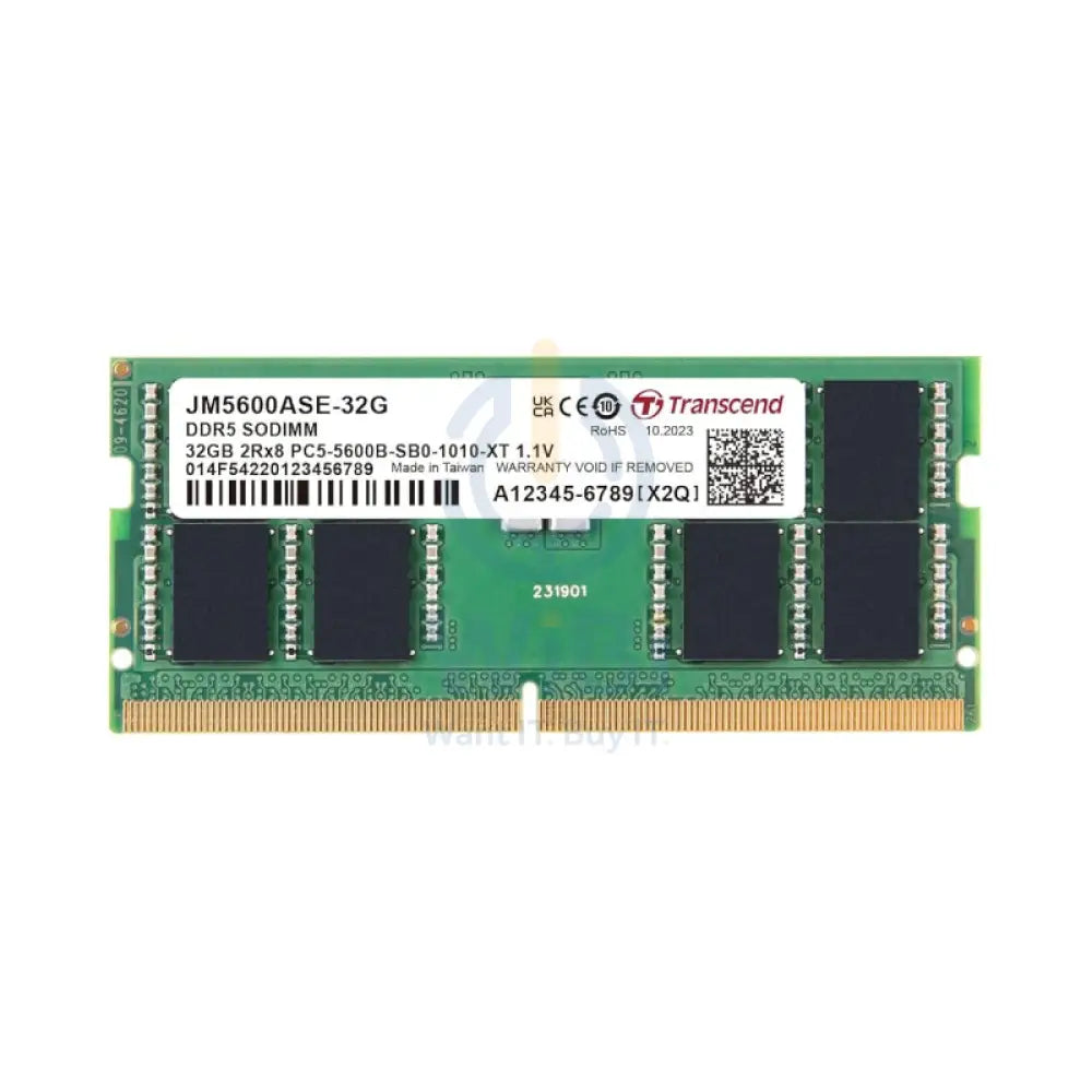 Transcend SO-DIMM Laptop Memory - 32GB / DDR5 / Memory Module – WIBI ...