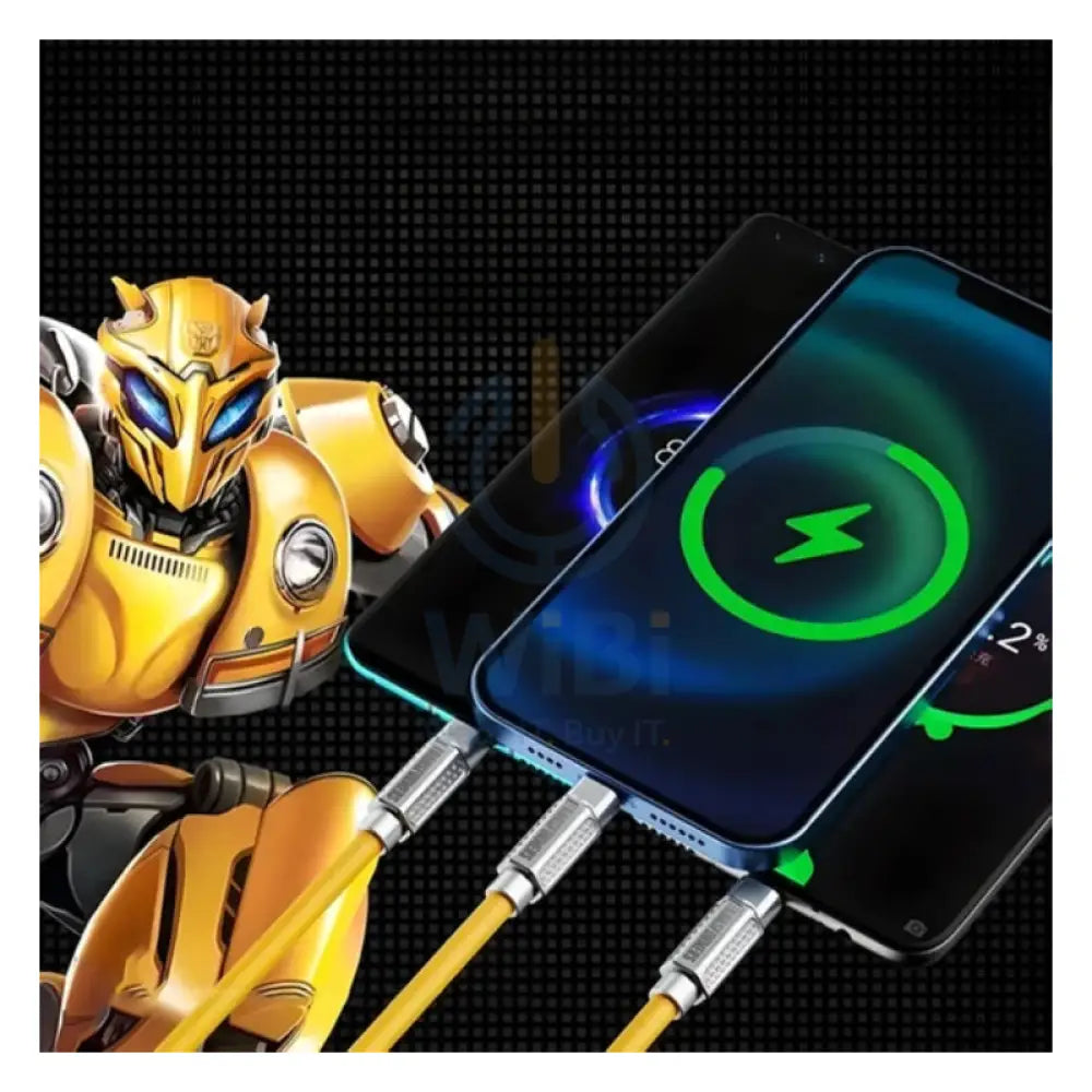 Transformers TF-A03 Bumblebee Three-In-One Fast Charging Data Cable - 1.2 Meter / Yellow Accessories > Cables &