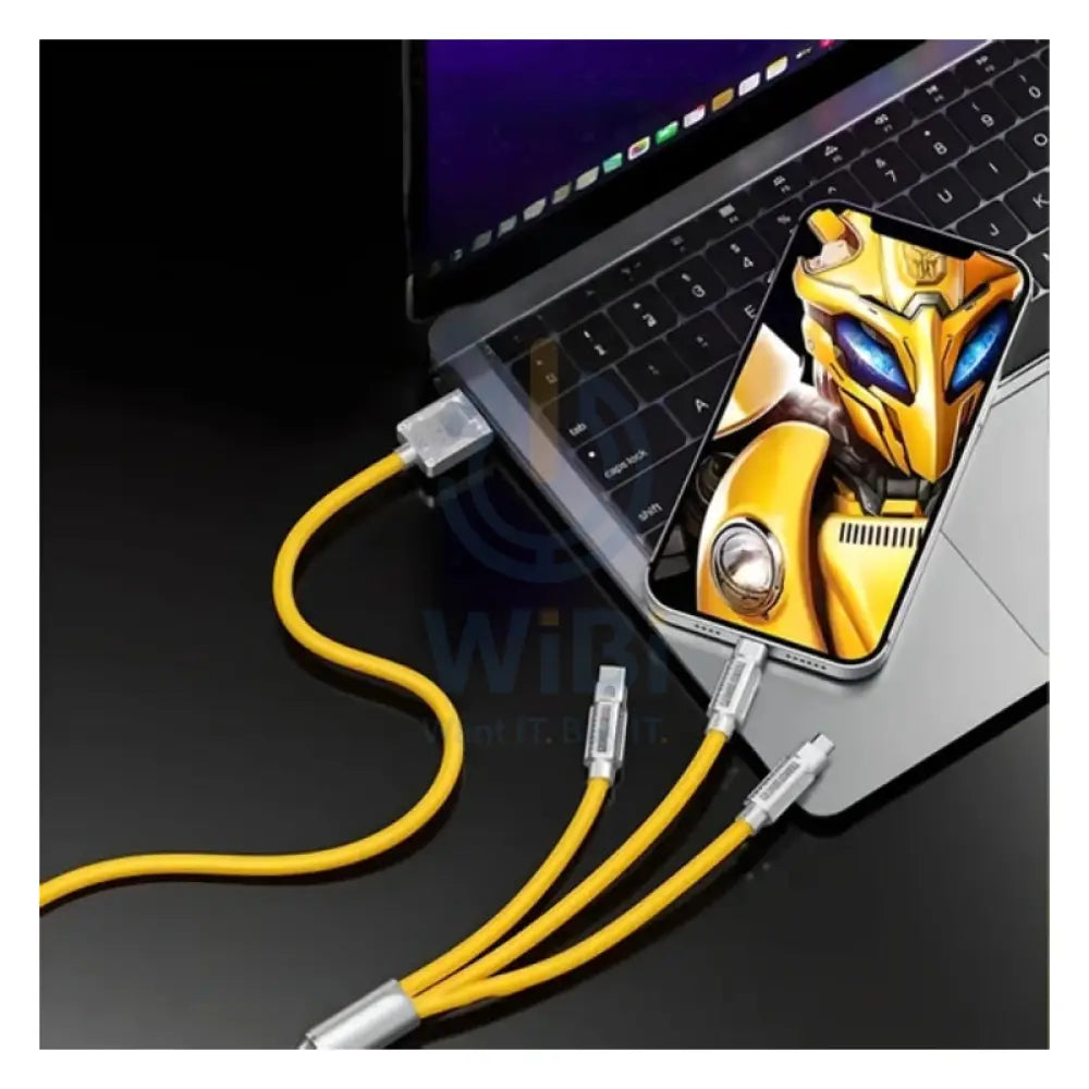 Transformers TF-A03 Bumblebee Three-In-One Fast Charging Data Cable - 1.2 Meter / Yellow Accessories > Cables &