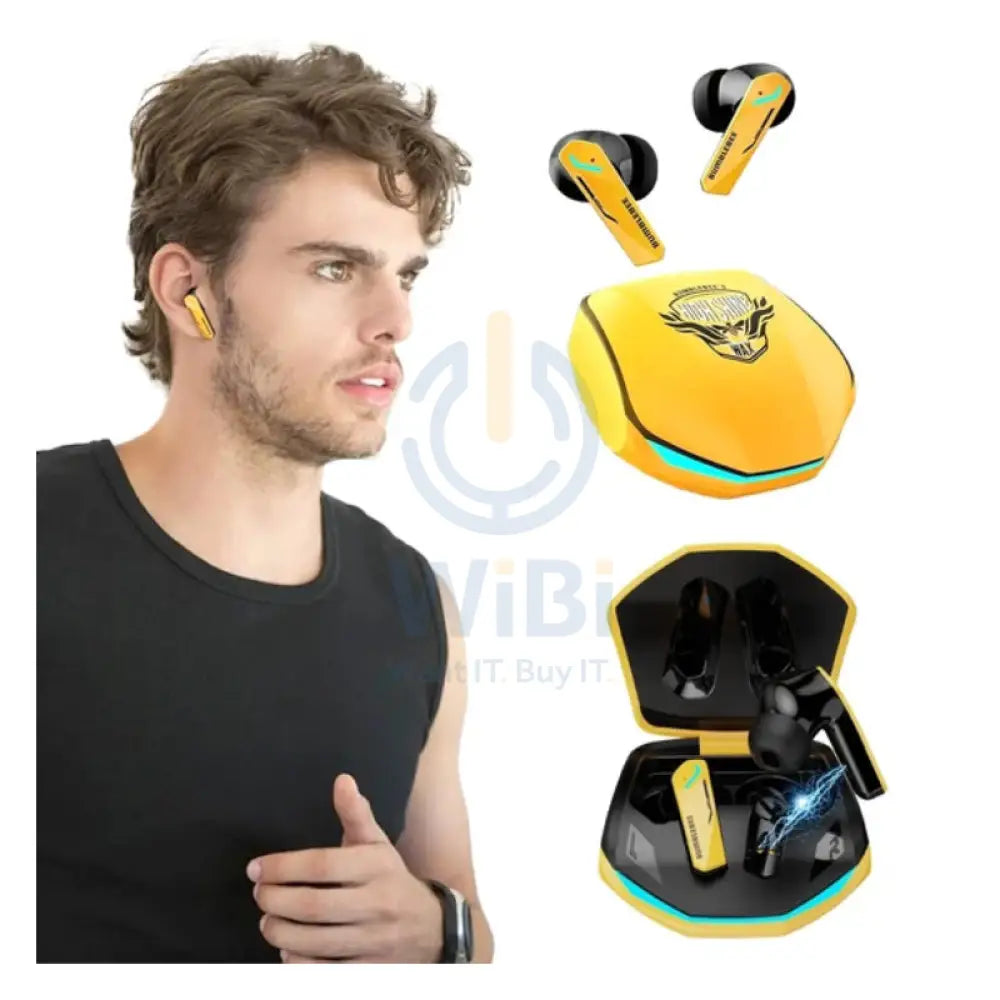 Transformers TF-T10 Wireless Bluetooth Earbuds - Yellow Accessories > Audio > Headphones