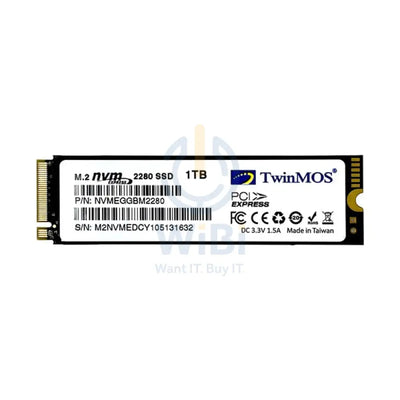 TwinMOS M.2 PCIe NVMe SSD - 1TB / M.2 2280 / PCIe 3.0 - SSD (Solid State Drive)