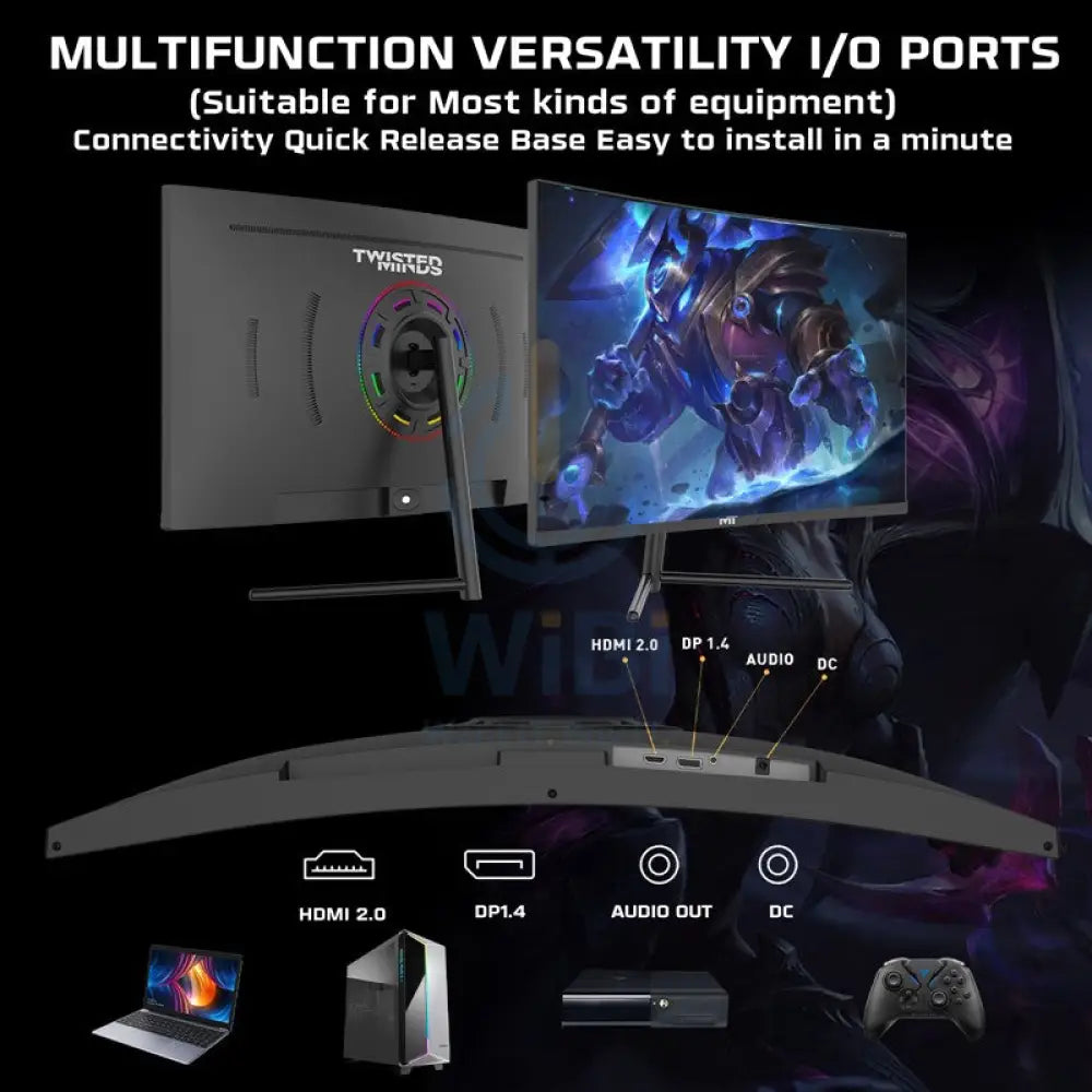 تويستد مايندز 27 بوصة FHD VA / 180 هرتز / 0.5 مللي ثانية / HDMI2.0 / HDR منحني الألعاب  المنحنية -شاشة  أسود شاشات  أجهزة العرض >