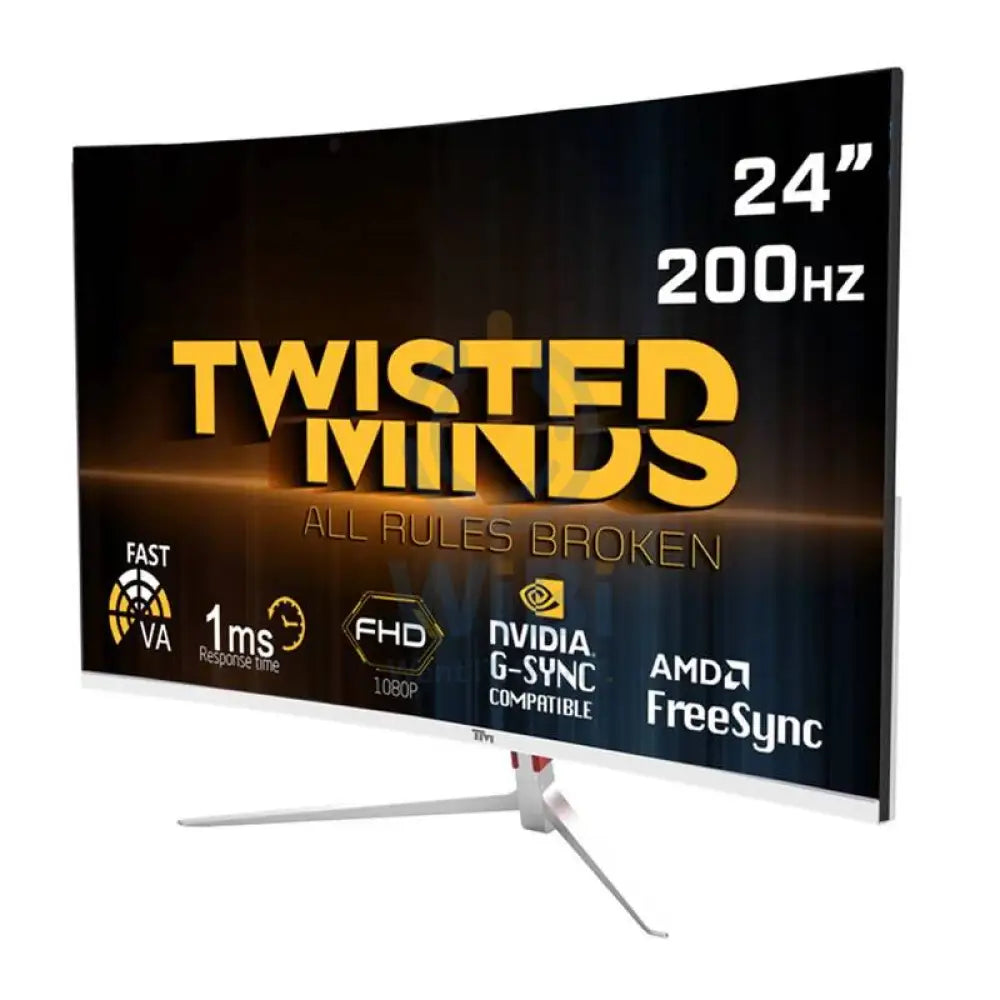 Twisted Minds Gaming Monitor - 23.8’’ FHD / VA / 200Hz / 1MS / HDMI / Display Port / White - Monitor Monitors &