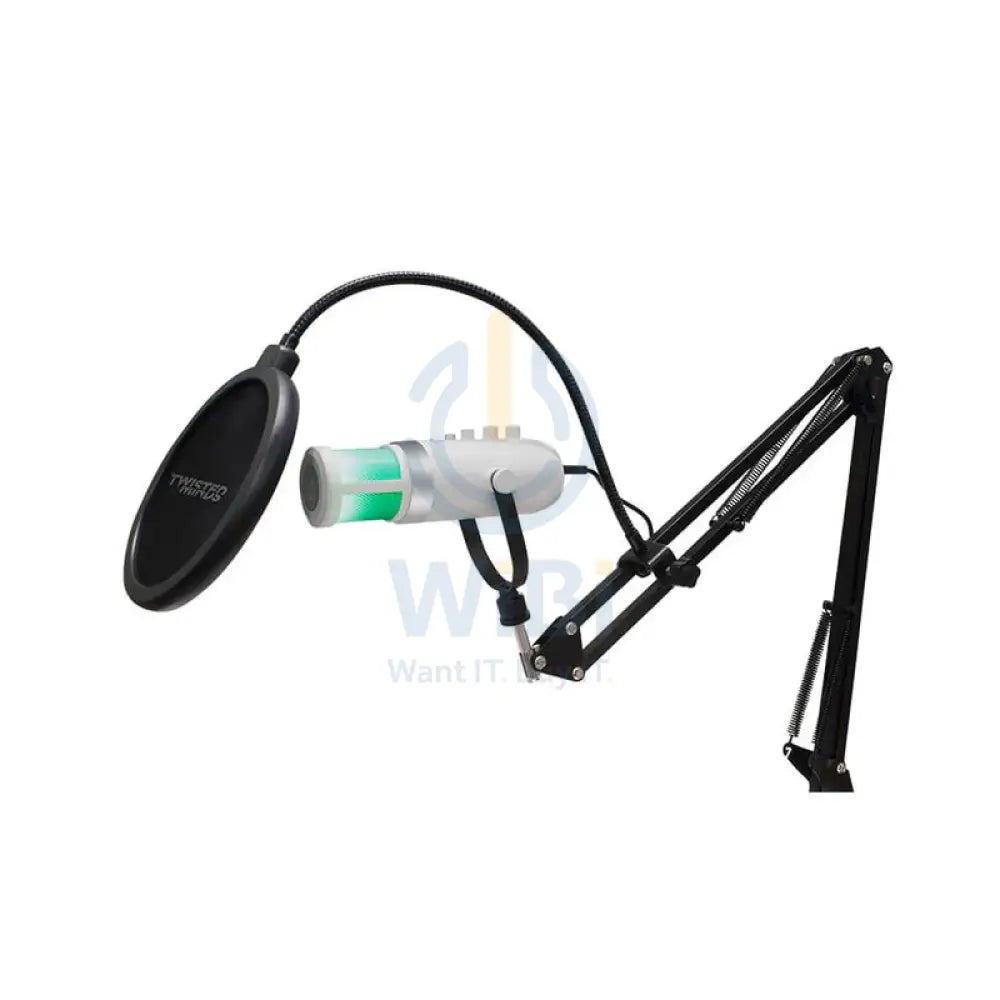 Twisted Minds USB Microphone with Stand and Arm - White Accessories > Audio > Microphone