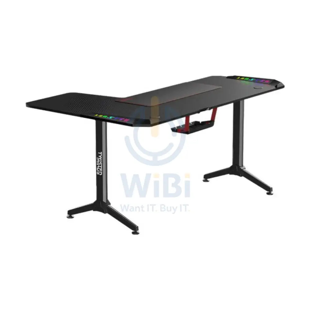 Twisted Minds WARRIOR L-Shaped RGB Gaming Desk - Right / Black Accessories > Other Accessories > Gaming Zone