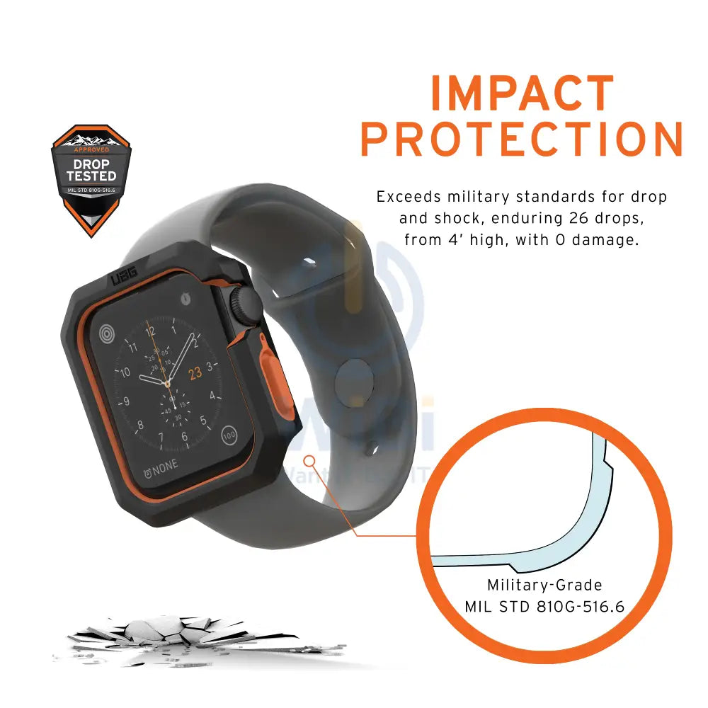 UAG Apple Watch 44mm Series 4/5/6/SE/SE2 Civilian Case - Black/Orange Accessories > Smart Watches > Offer Zone