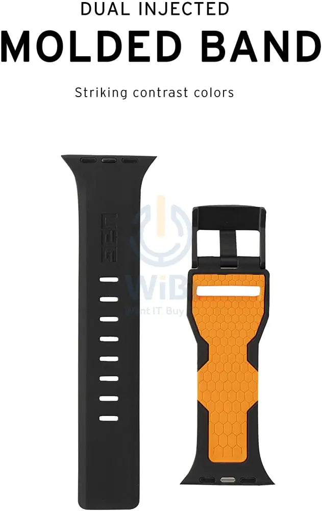 UAG Apple Watch 45mm/44mm/42mm/Ultra Civilian Strap - Black/Orange Accessories > Smart Watches > Offer Zone