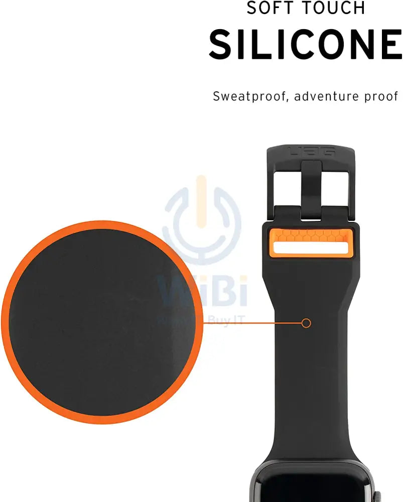 UAG Apple Watch 45mm/44mm/42mm/Ultra Civilian Strap - Black/Orange Accessories > Smart Watches > Offer Zone