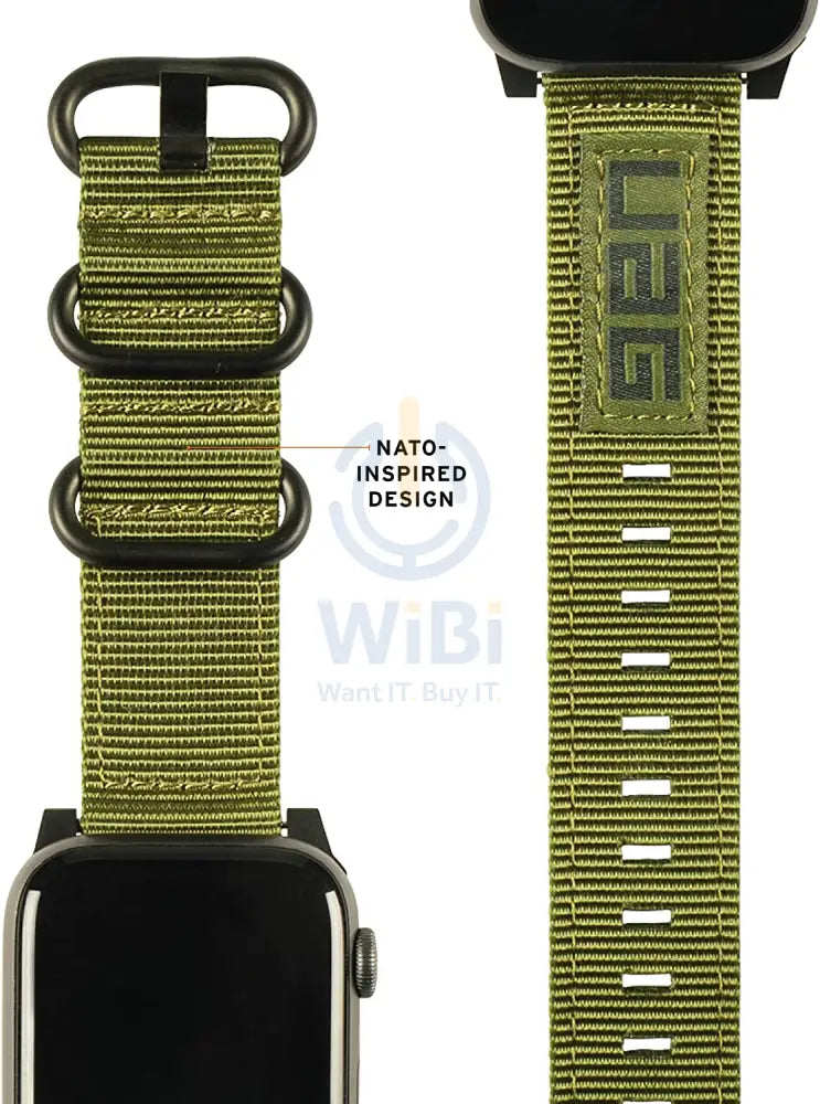 UAG Apple Watch 45mm/44mm/42mm/Ultra Nato Strap - Olive Drab Accessories > Smart Watches > Offer Zone