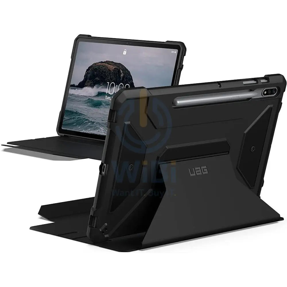 UAG Samsung Galaxy Tab S8 Plus/S7 Plus/S7 FE (12.4) Metropolis Case With Kick-Stand - Black Accessories > Mobiles &