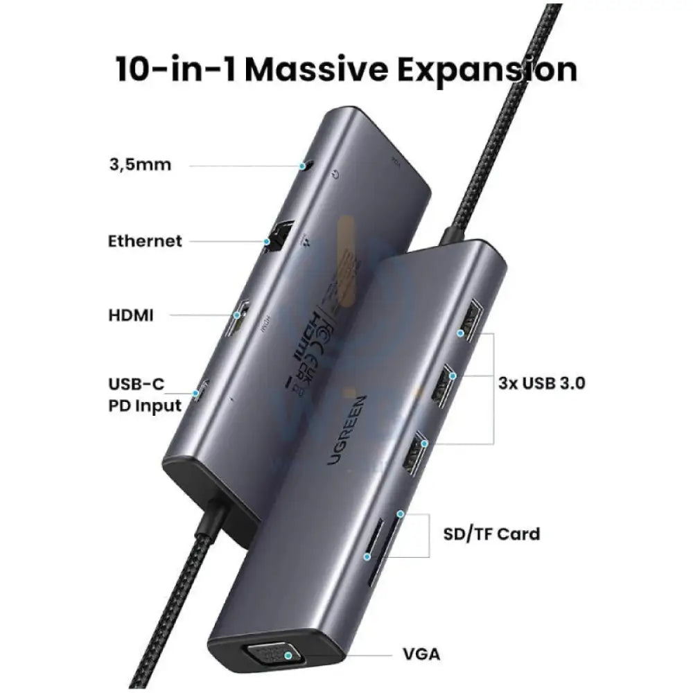 Ugreen 10-in-1 USB-C Hub (4K@30Hz HDMI 3 USB 3.0) Accessories > Cables & Converters > Cables > Offer Zone