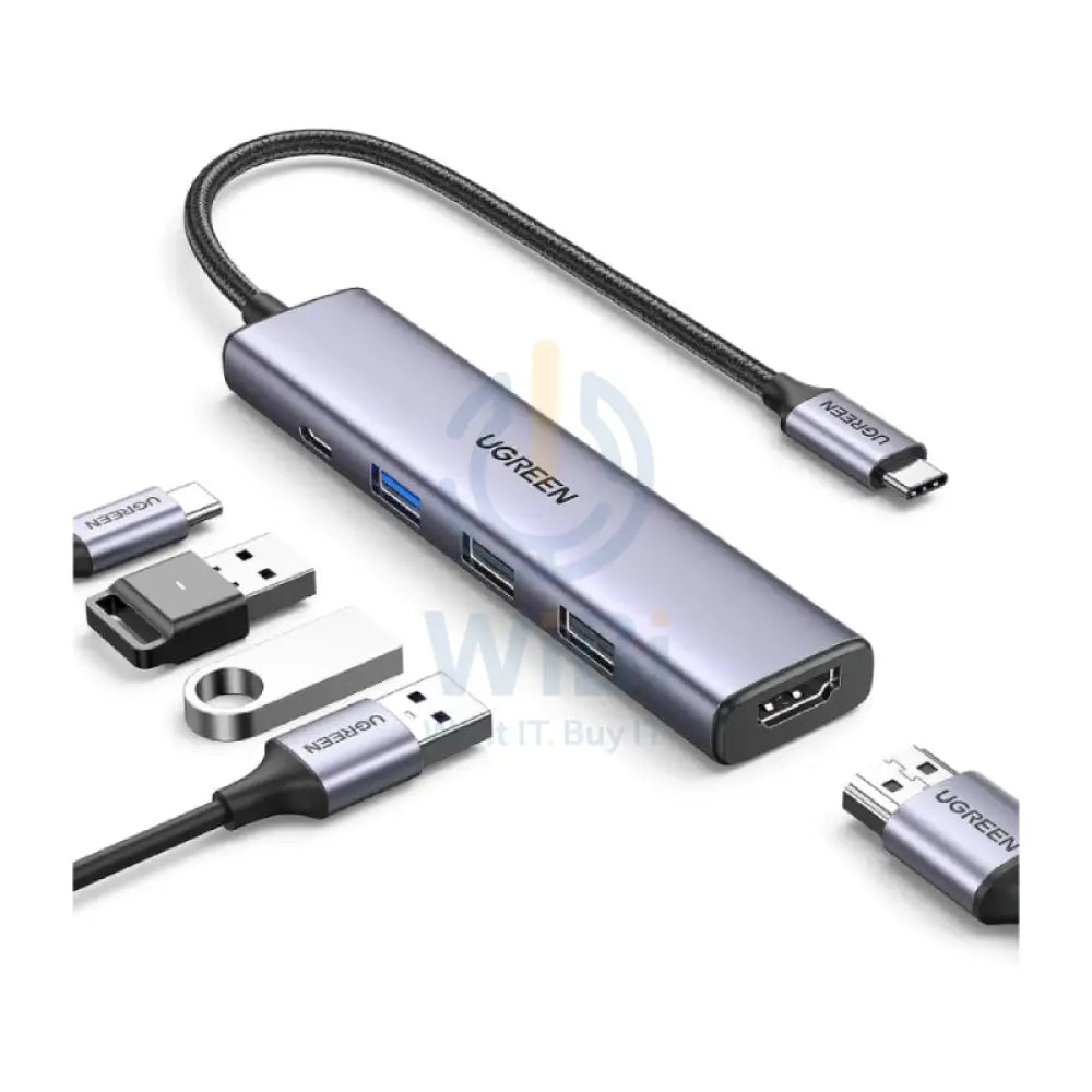 Ugreen 5-in-1 USB-C Hub (100W PD 4K@30Hz HDMI) Model CM478 15495 Accessories > Cables & Converters > Cables