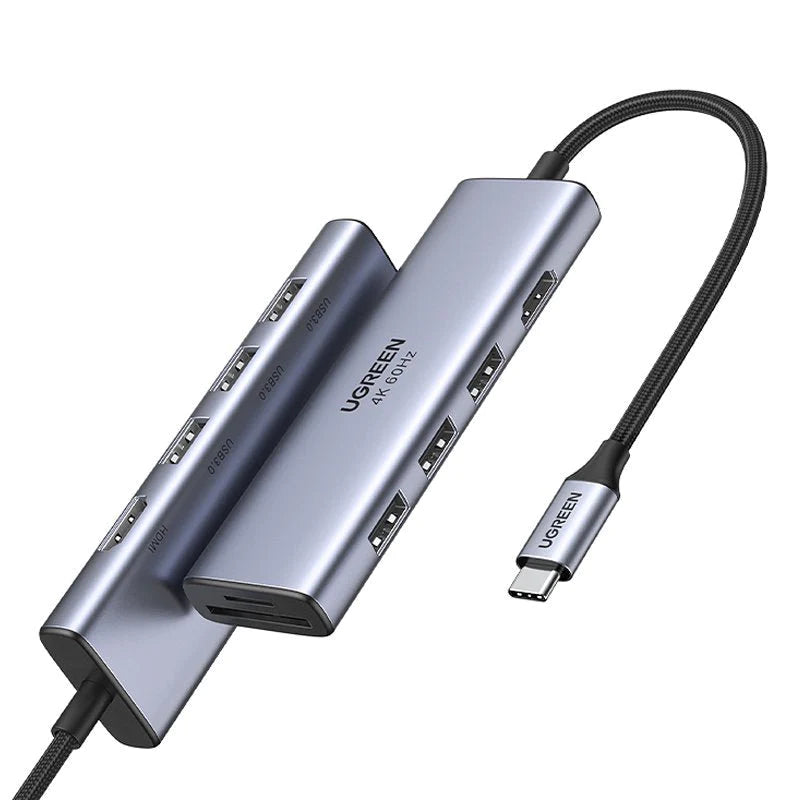UGREEN USB-C to 3 Ports USB3.0-A Hub + HDMI + TF/SD - Space Gray CM195 70410