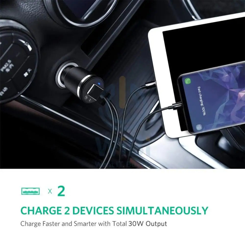Ugreen Car Fast Charger - 30W / Black