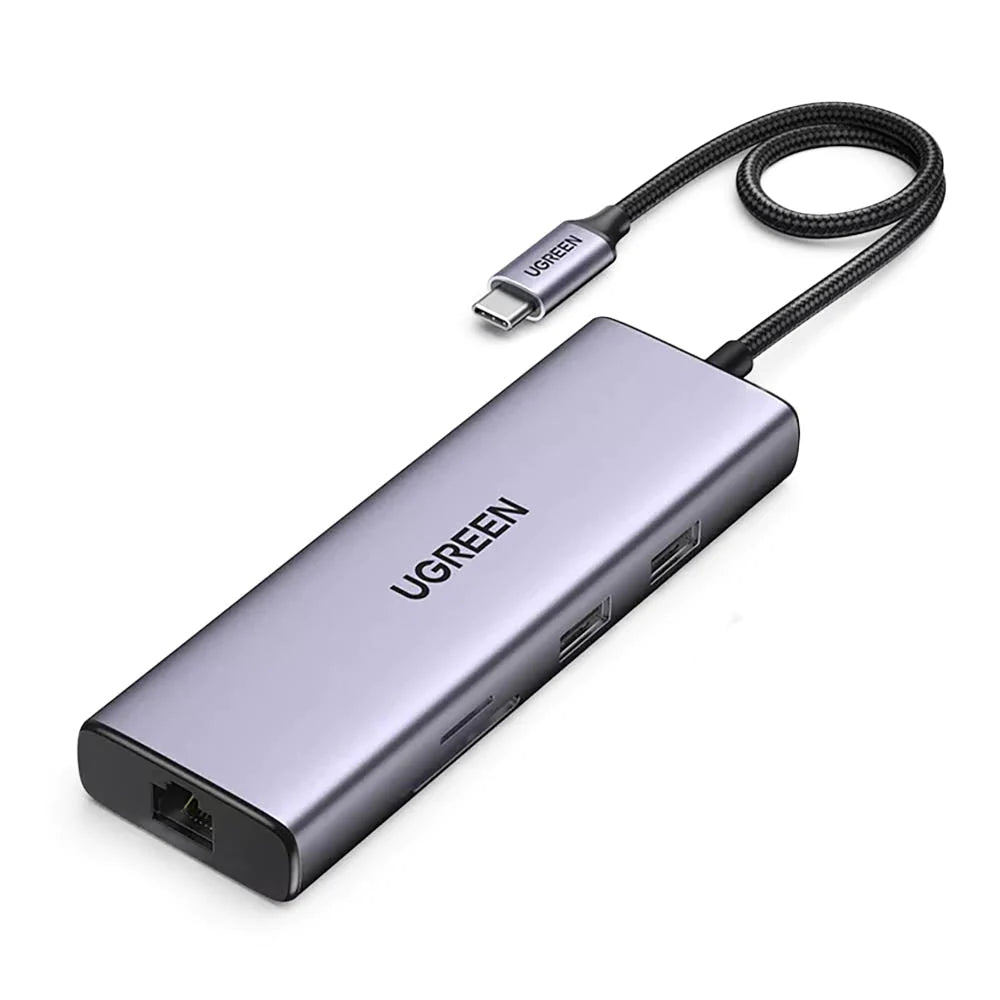 UGREEN USB-C to 2×USB 3.0+1×USB 2.0+2×HDMI 4K60Hz+RJ45(1000M)+SD+TF+PD (CM490 90119)