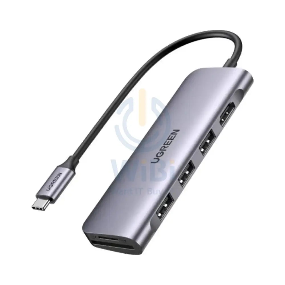 UGREEN USB-C to 3 Ports USB3.0-A Hub + HDMI + TF/SD - Space Gray CM195 70410 Accessories > USB Hub