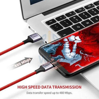 Ugreen USB cable - 1m / Type-C / Red