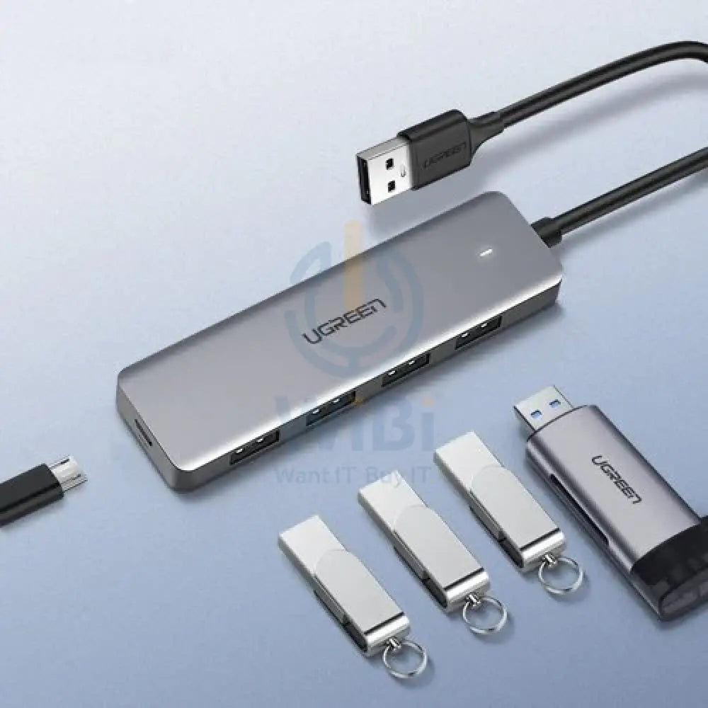 Ugreen USB HUB - 4x USB 3.2 Gen 1 with micro USB power port (CM219 50985) Accessories > Cables & Converters > Cables