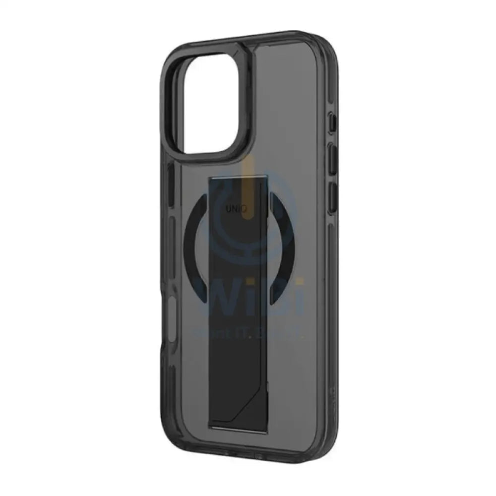 Uniq Hybrid Heldro Max Magclick With Camera Stand For Apple iPhone 16 Pro Vapour (Smoke) Accessories > Mobiles &