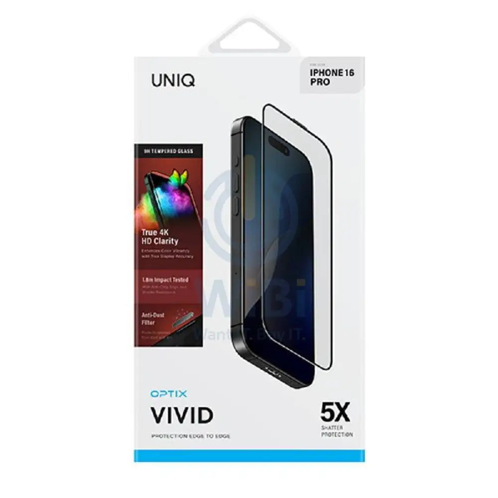 Uniq Optix Vivid Clear Glass Screen Protector - Apple iPhone 16 Pro (2024) / Vivid Clear Accessories > Mobiles &