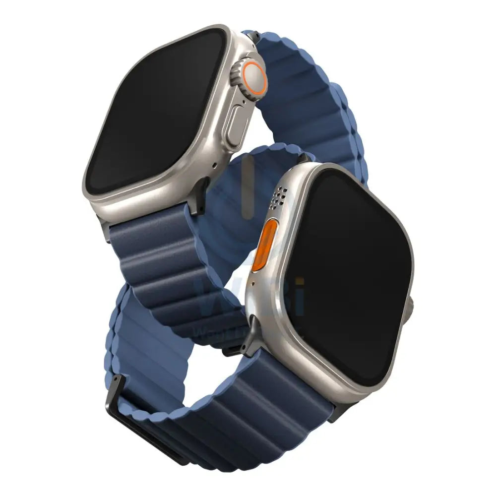Uniq Revix Premium Edition Reversible Strap For Apple Watch 49/45/44/42mm – Prussian Blue / Mist Blue Accessories >