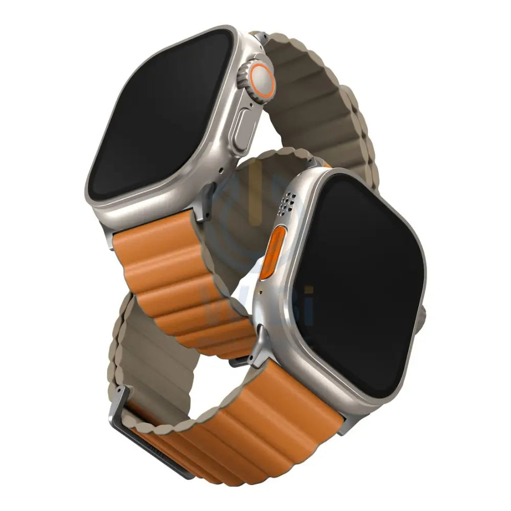 Uniq Revix Premium Edition Reversible Strap For Apple Watch 49/45/44/42mm – Saffron Orange / Khaki Accessories > Smart