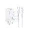 USAMS GAN 65W USB-C Charger With Lightning Cable - 65W / USB-C / USB-A / White