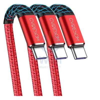 USB A to Type-C Charging Cable - Type-C / Pack of 3 / Red - Cable
