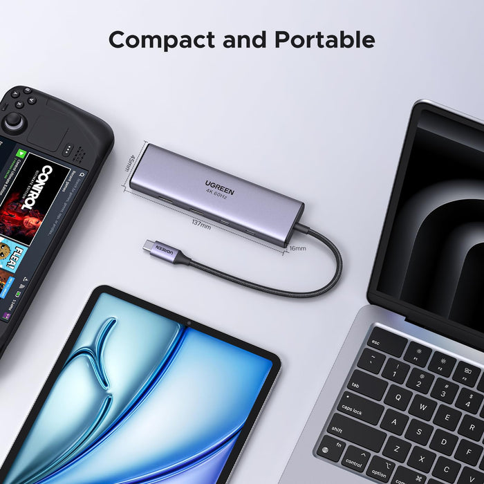 يوجرين 9-In-1 يو اس بي  موزع  إتش دي إم أي  إيثرنت / 100W PD / يو اس بي/ SD/TF بطاقة فتحة