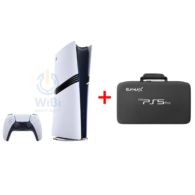 Bundle Offer - Sony PlayStation 5 Pro Digital Edition Console - 16GB / 2TB SSD / White + Gamax Storage Bag for PlayStation 5 Pro - Black