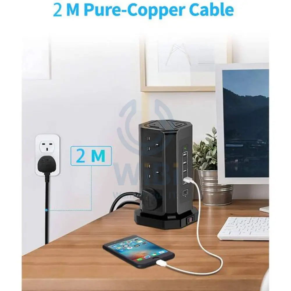 Vertical Power Socket Outlets with 4 USB-A & 1 USB-C Ports Accessories > Power > Power Protection > Surge Protector