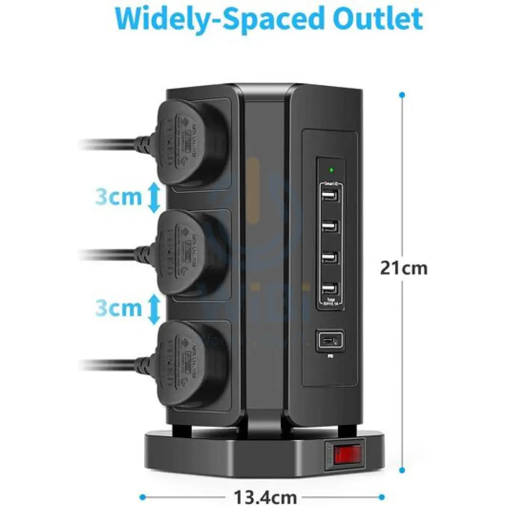 Vertical Power Socket Outlets with 4 USB-A & 1 USB-C Ports Accessories > Power > Power Protection > Surge Protector