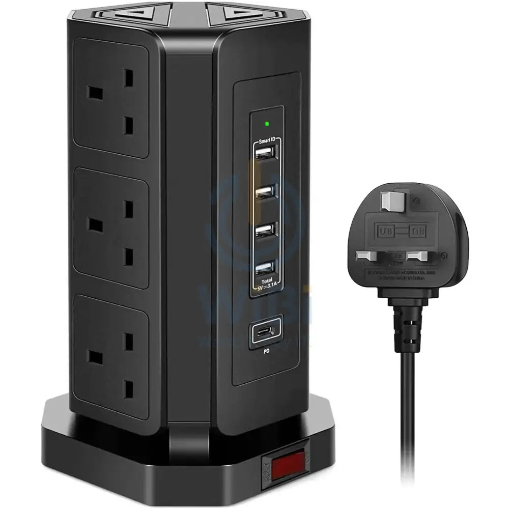 Vertical Power Socket Outlets with 4 USB-A & 1 USB-C Ports Accessories > Power > Power Protection > Surge Protector