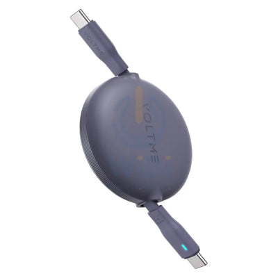 VOLTME Powerlink YoYo Dual-Way Retractable Cable - 1 Meter / 60W / USB-C / Navy Blue Accessories > Cables & Converters