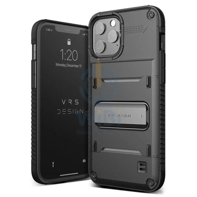 VRS Design iPhone 12 / iPhone 12 Pro Quickstand Case - Black/Metal Black Accessories > Mobiles & Tablets