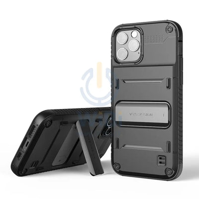 VRS Design iPhone 12 / iPhone 12 Pro Quickstand Case - Black/Metal Black Accessories > Mobiles & Tablets