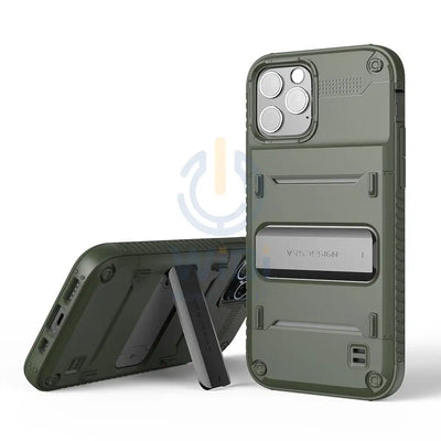 VRS Design iPhone 12 / iPhone 12 Pro Quickstand Case - Green/Metal Black Accessories > Mobiles & Tablets
