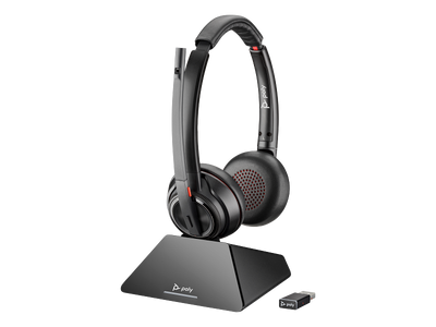 HP HP Poly Savi 8220 UC Microsoft Teams Certified DECT 1880-1900 MHz USB-A Headset - On-ear / Bluetooth 4.2 / Black
