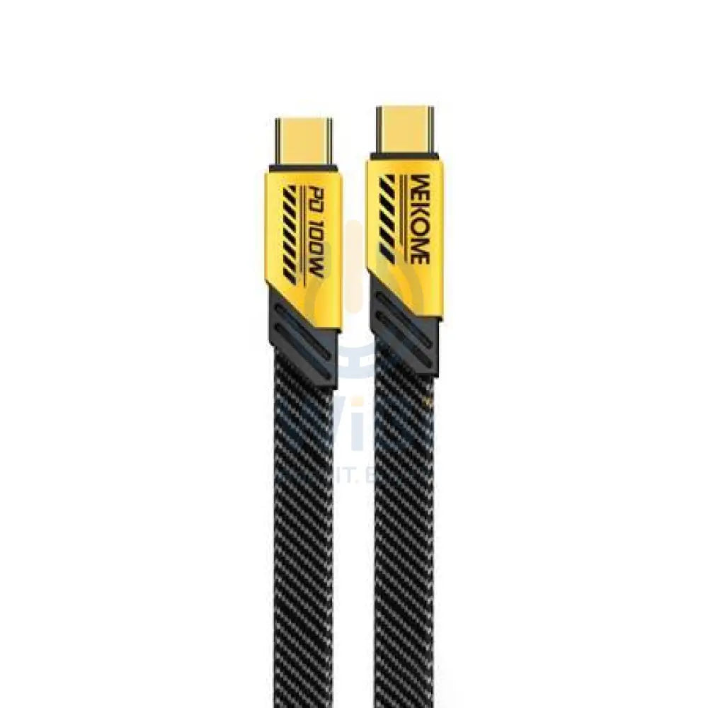 Wekome WDC-192 Mech Series 100W USB-C/Type-C to USB-C/Type-C Fast Charge Data Cable - 1Meter / Yellow Accessories >